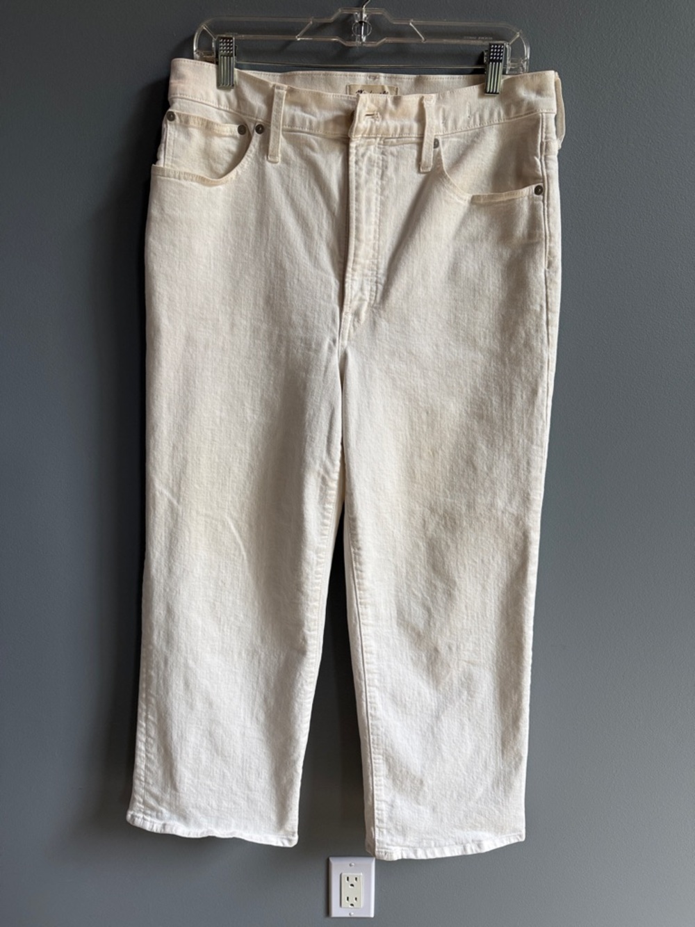 Madewell Off-White Cropped Ankle Jeans